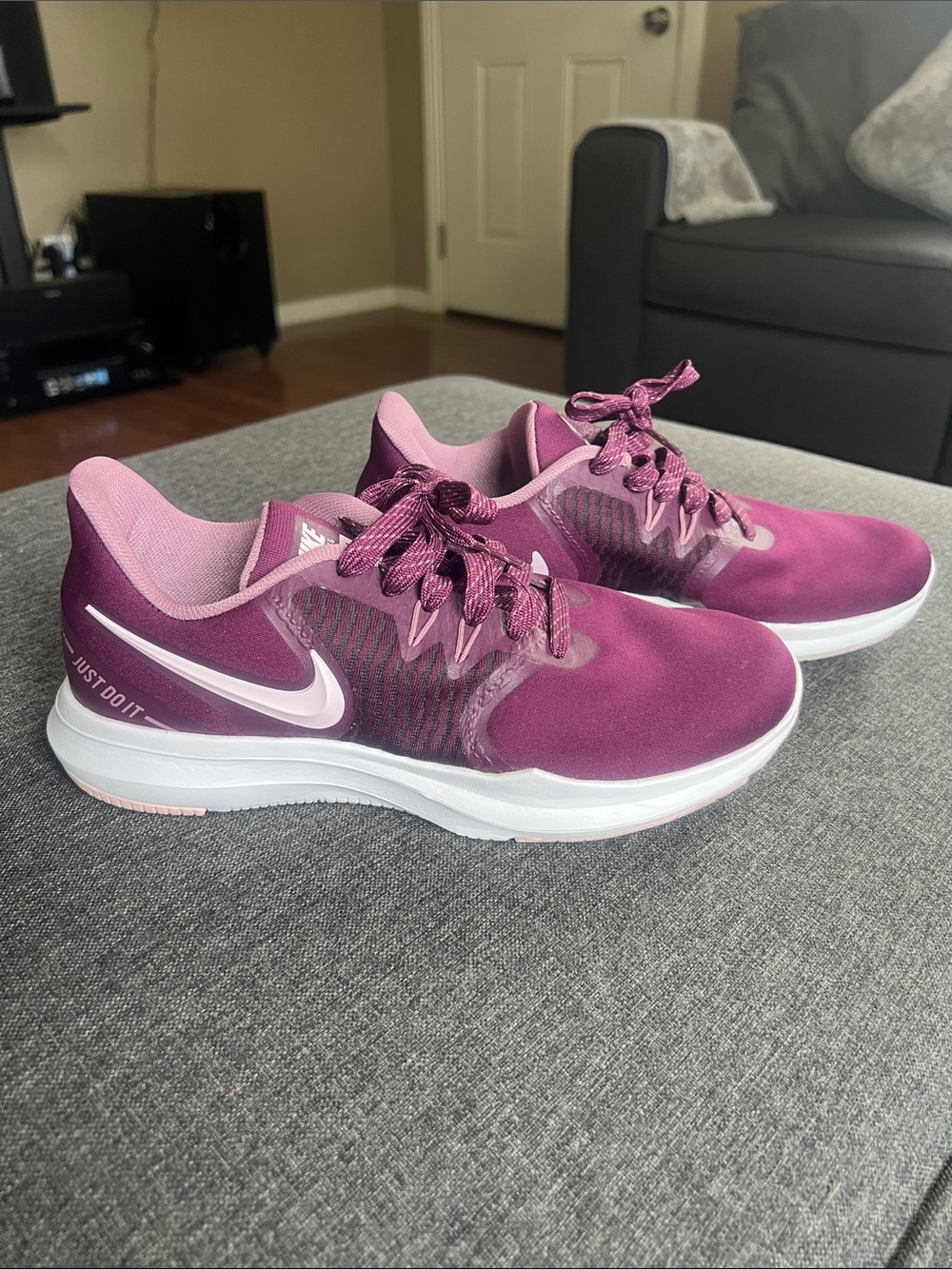 Nike Women's Plum and Light Pink Athletic Running Shoes